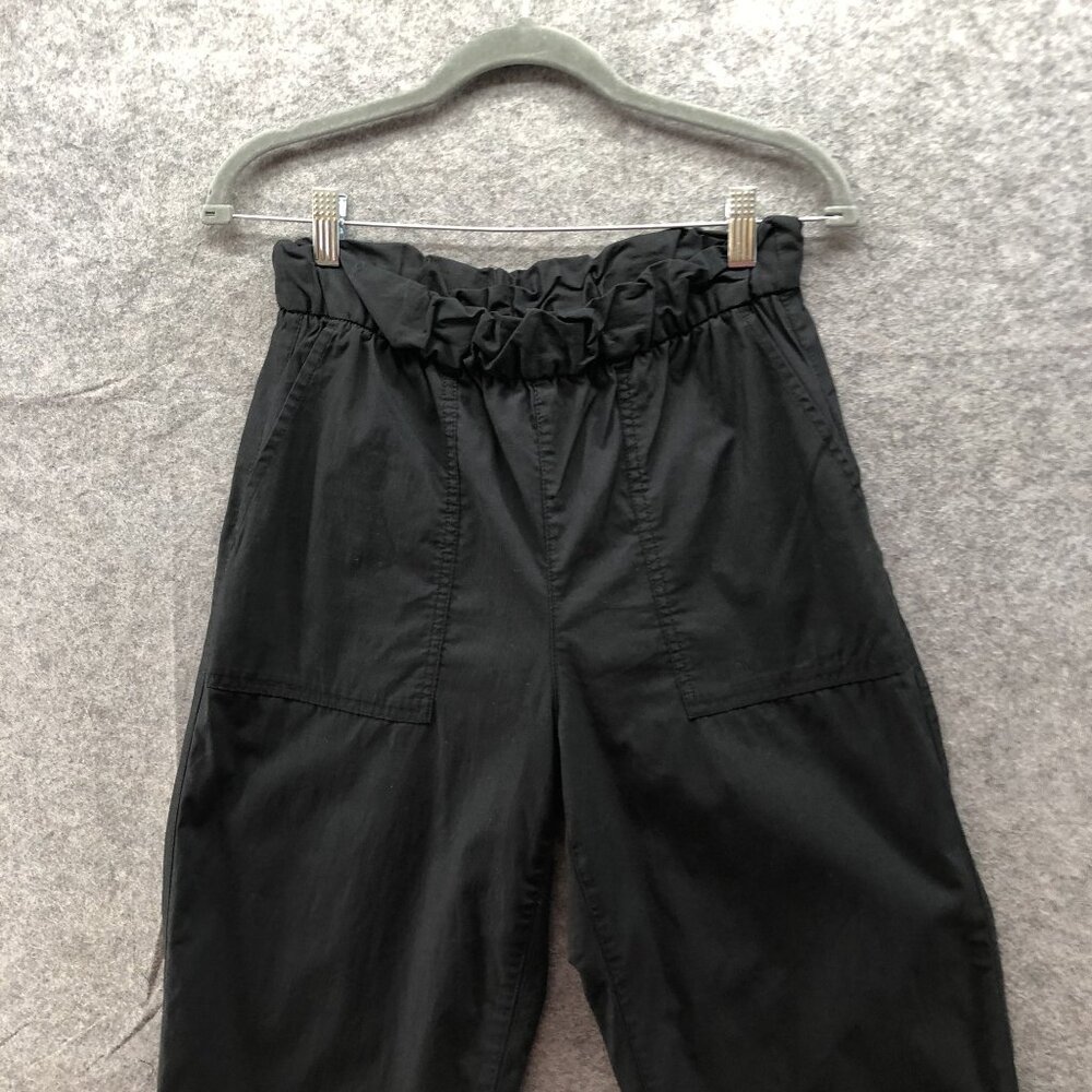 Gap Off Duty Khaki Pants Womens XS Black Relaxed Easy Pull On High Rise - Picture 3 of 9
